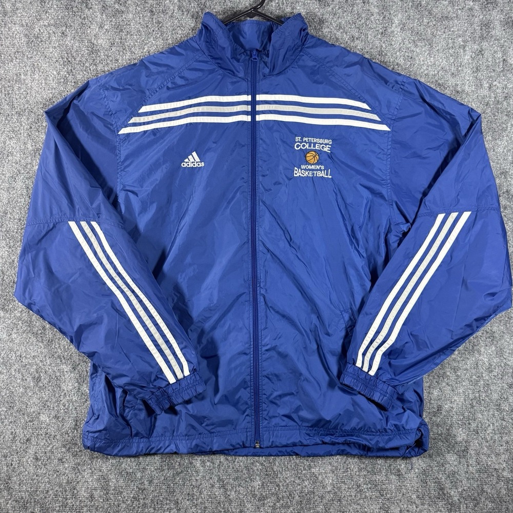 SPC Women's Basketball Jacket Mens XL Blue Adidas Track Field Full Zip Warmup